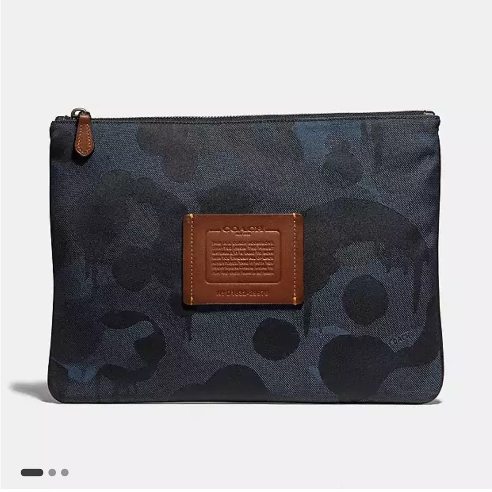 Coach Large Multifunctional Pouch With Camo Print